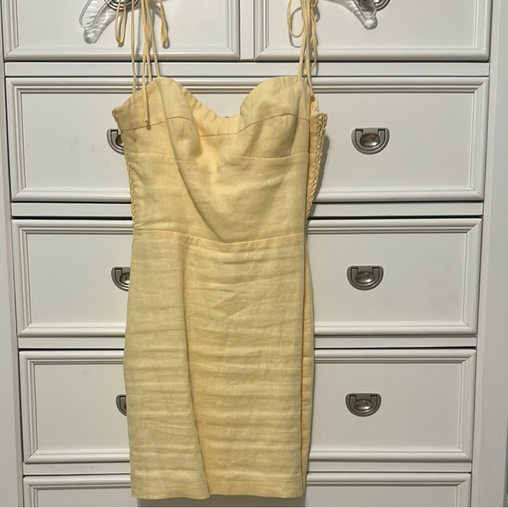 Amanda Uprichard yellow linen dress